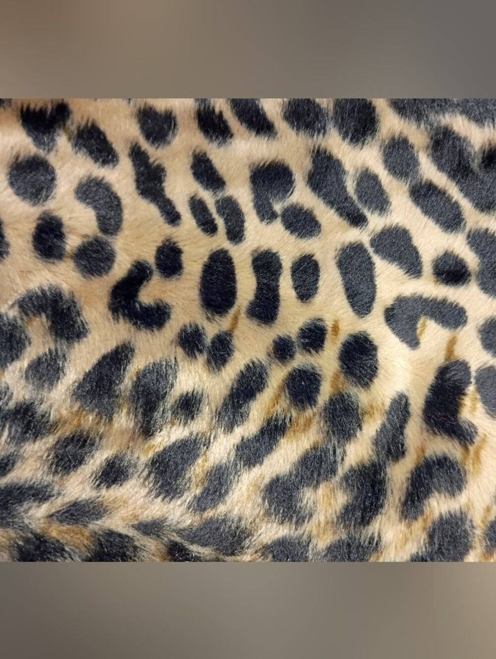 New Cheetah Print Faux Fur Fabric - Black and Tan Measures 60" Wide By 28" Long